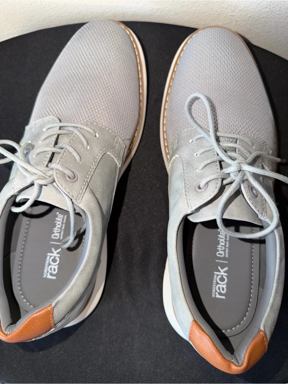 Men's Casual Gray Lace-Up Shoes with Brown Heel Accent - Nordstrom Rack